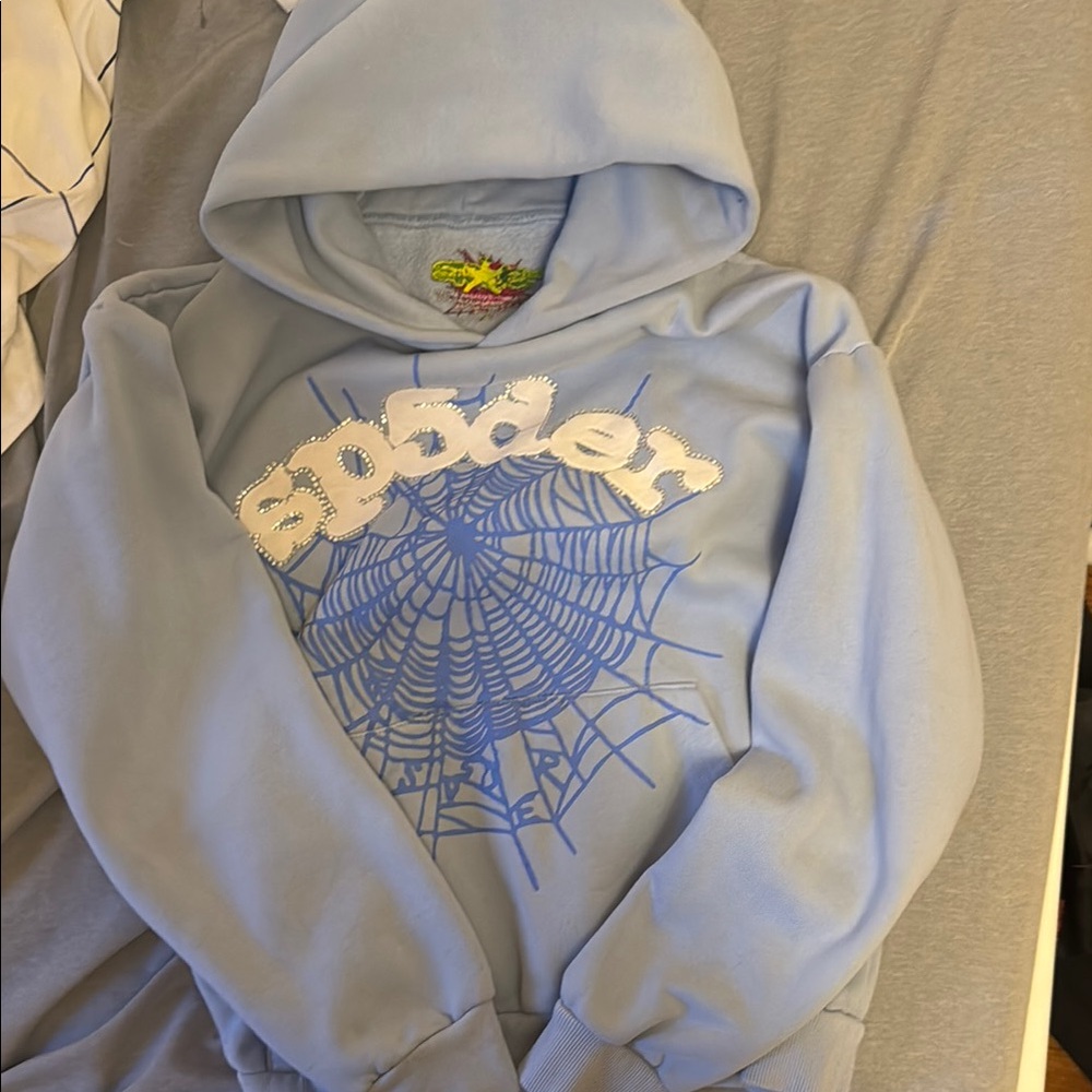 Blue SP5DER hoodie